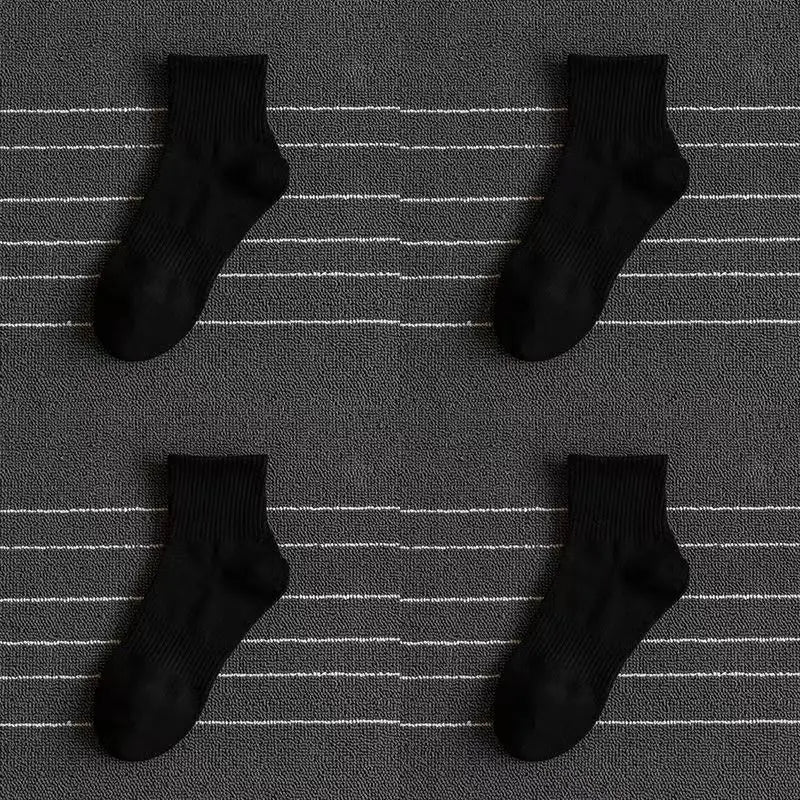 10/20/30 Pairs Neutral Solid Color Mid Calf Round Neck Socks Spring Autumn Sweat Absorbing Breathable All Season Sports Socks