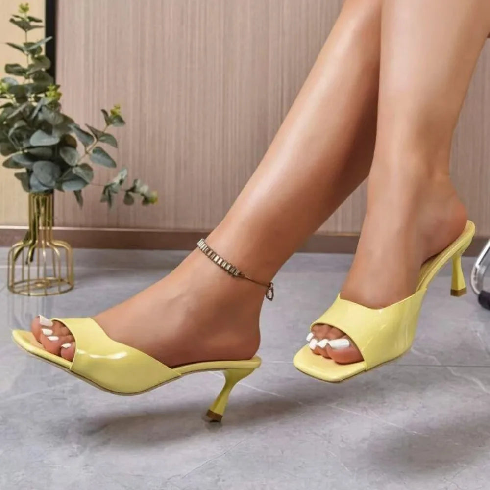 Fashion Fish Mouth Slippers Summer Comfort Dress Shoes Sexy Open Toe Stiletto Sandals Elegant Office Women High Heels