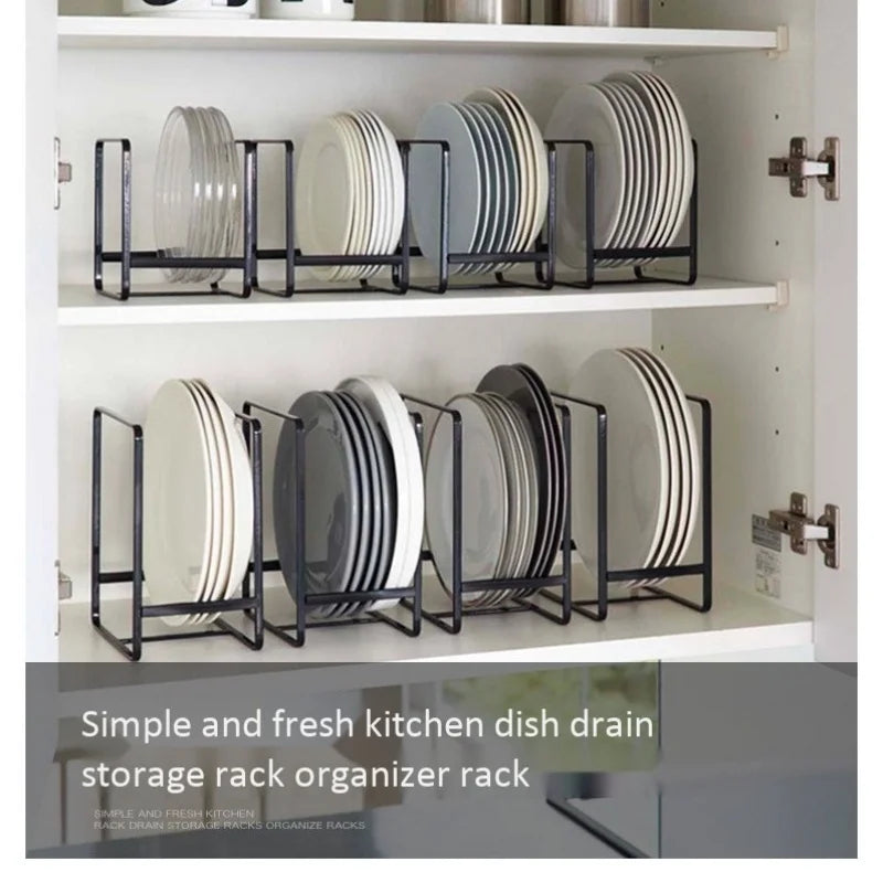kitchen cabinet plate storage countertop dish rack drawer dinner plate partition drain rack layered storage rack
