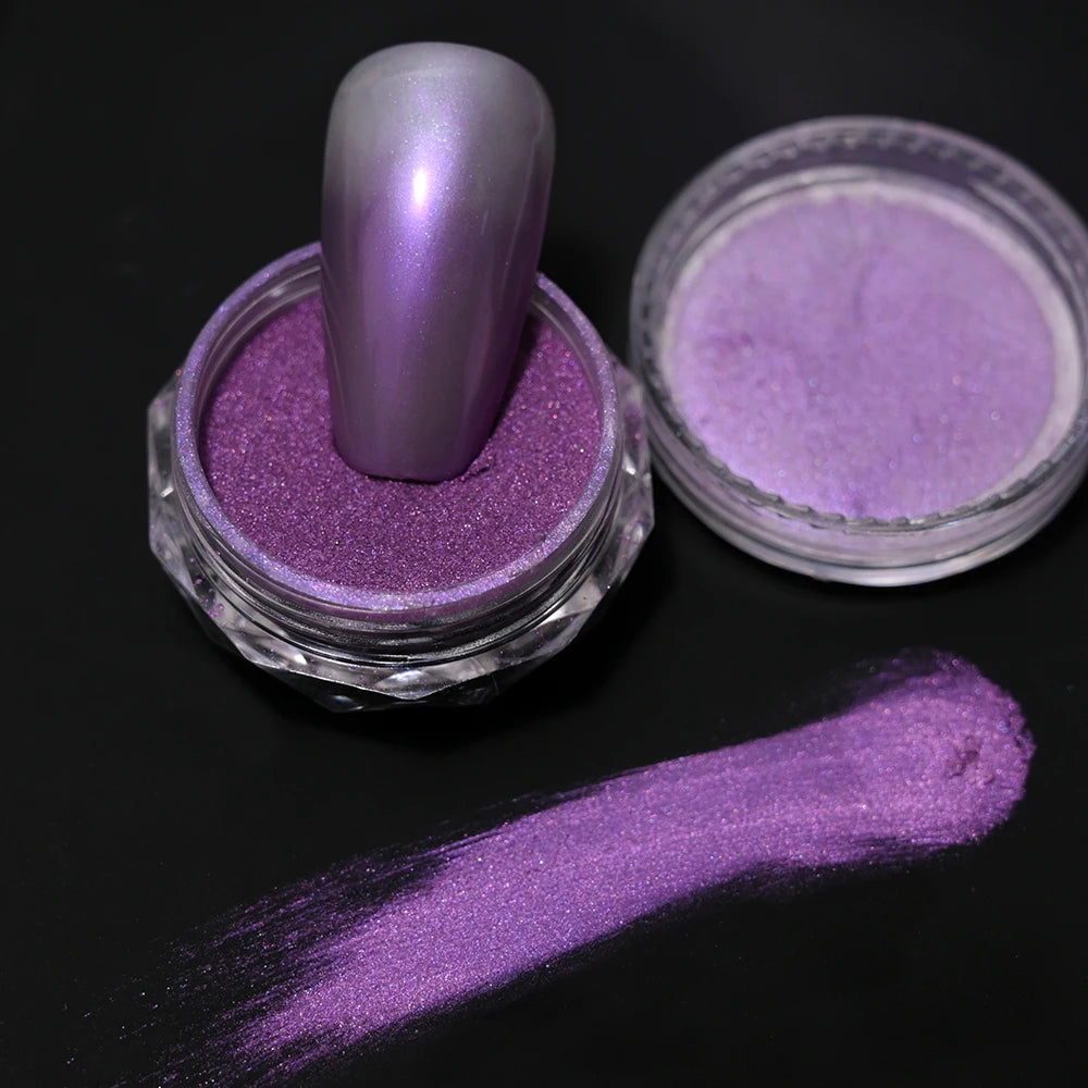 Pearl White Nails Glitter Aurora - Hailey Bieber Nails Moonlight Powders Fritillary Shell Mirror Pigment Nail Decoration