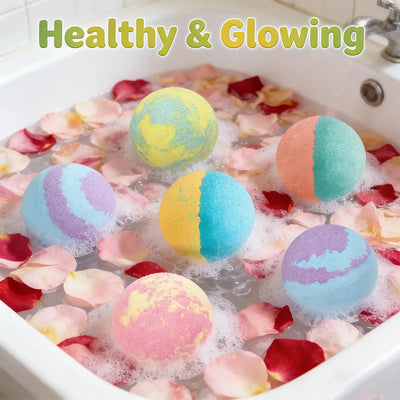 New 6pcs Bath Bombs Set For Kids Handmade Natural Mega Bubbles Surprise Funny Skin Friendly Bubble Bathing Kit Ocean Toys Gift ﻿