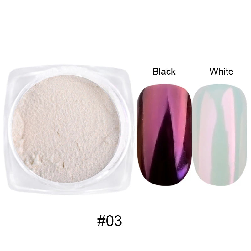 Pearl White Nails Glitter Aurora - Hailey Bieber Nails Moonlight Powders Fritillary Shell Mirror Pigment Nail Decoration