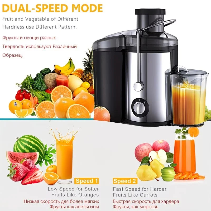 Multifunctional Juicer,Blender,Food Processor 3 Inch WideMouth Extractor for Fruits and Vegetables.Easy toClean,Simple to Assemble,Fully Detachable.Features a HighJuice Yield and Rapid Extraction for Fresh Fruit VegetableJuic