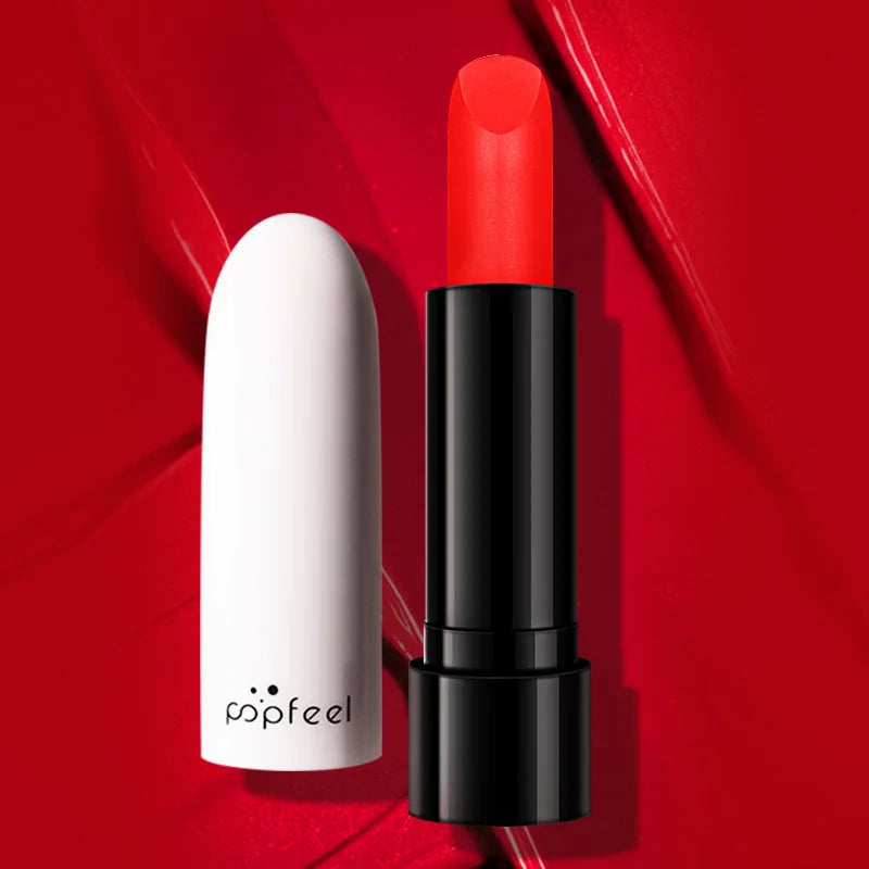 High Quality Popfeel Waterproof Lasting Matte Luxury Velvet Lipstick Make up Smudge-Free Pigmented Lipsticks Lip Gloss Cosmetics