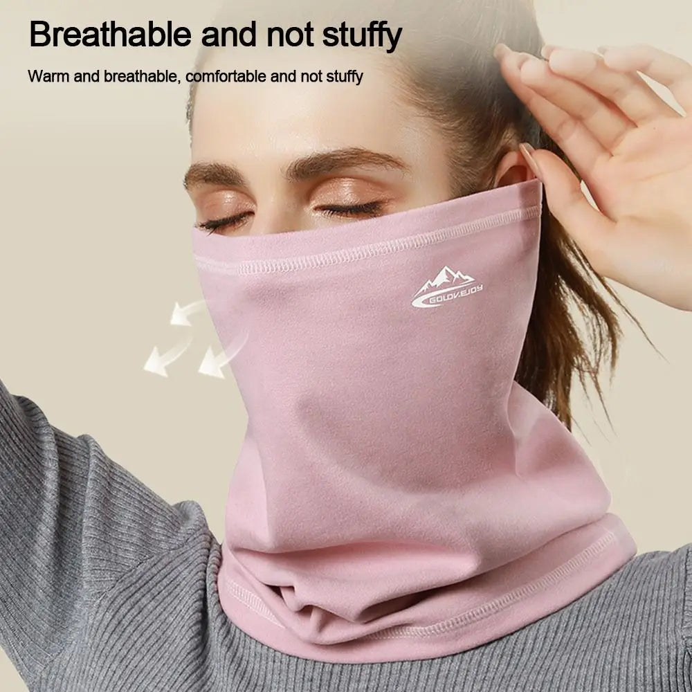 Men Women Winter Sports Bandana Running Velvet Thermal Neck Warmer Ski Hiking Cycling Riding Snowboard Scarf Windproof Headgear
