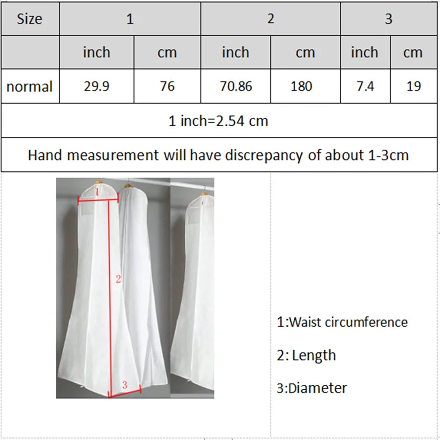 New Arrival Wedding Dress Cover Bags Dust Cover Zipper Gown Dustproof Cover Storage Bag Foldable Garment Clothes Case 2025