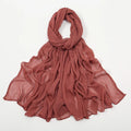 New Arrival Crinkle Rayon Hijab Women Muslim Scarf Shawls Solid Headscarf Wraps Big Size Plain Islamic Turban Headbands Foulard