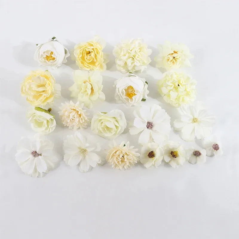 1Bag Artificial Flower Head For Home Room Wedding Decoration Handmade Craft Wreath Christmas Tree Decor 2025 Navidad Supplies