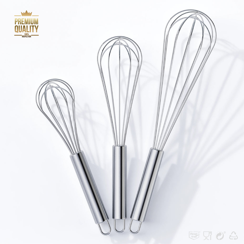VIMACO® Balloon Whisk Stainless Steel 304 18/8 Wire Beater 8"10"12" Kitchen Cooking Tool  No-Stick for Egg