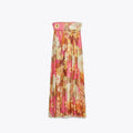 Printed Pleated Vacation Summer Long Dress Women Patchwork Sleeveless Backless Sexy Party Loose Zipper Robe Street Floor Dresses