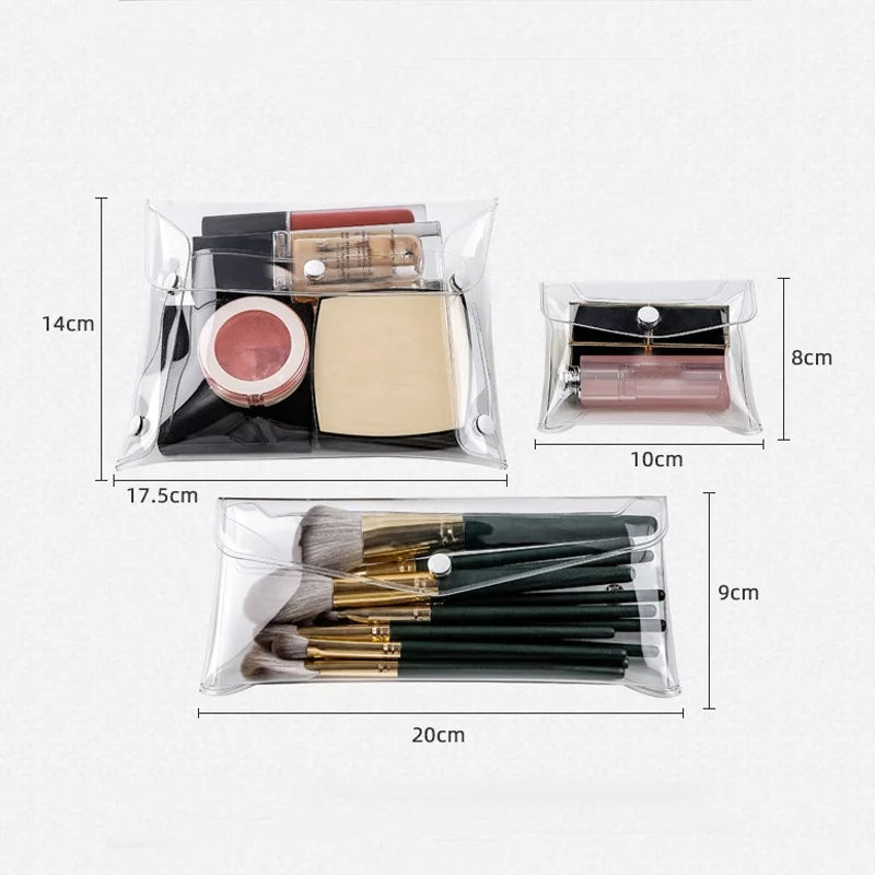 Makeup Bag Clear Organizer Cosmetic Bags Travel Portable Brush Case Storage Set PVC Transparent Pen Bath Toiletry Wash