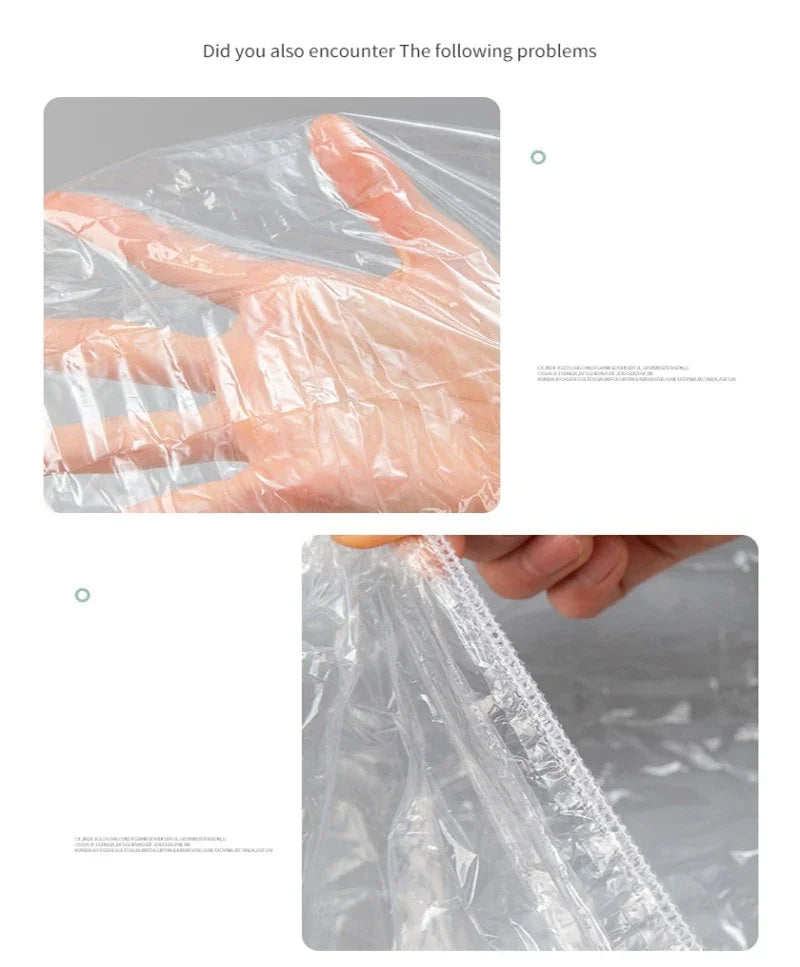 120/70/52CM Disposable Kitchen Accessory Food Cover Storage Bag Saver Dust Food Grade Fresh Lids Elastic Shower Headgear Cover