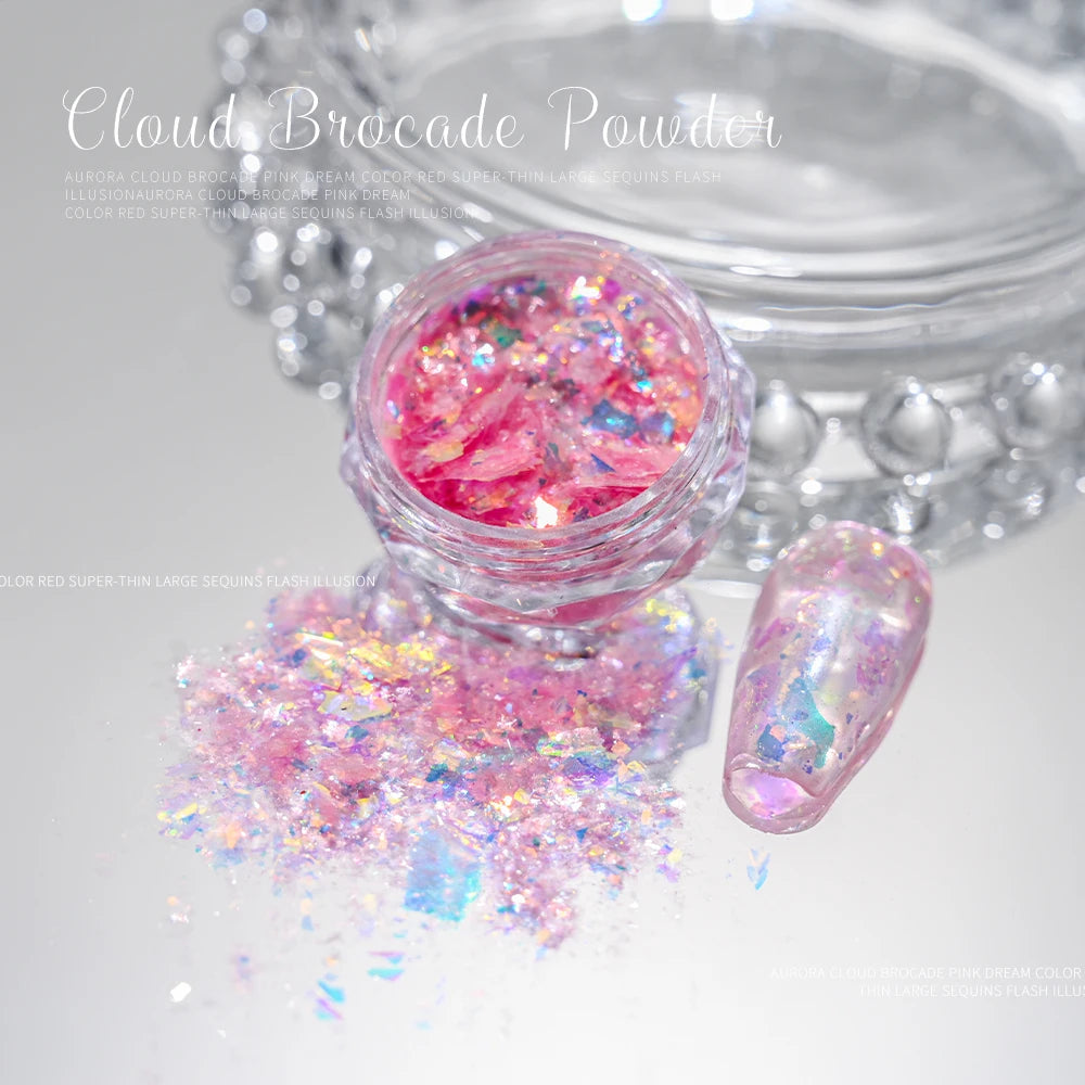 Pearl White Nails Glitter Aurora - Hailey Bieber Nails Moonlight Powders Fritillary Shell Mirror Pigment Nail Decoration