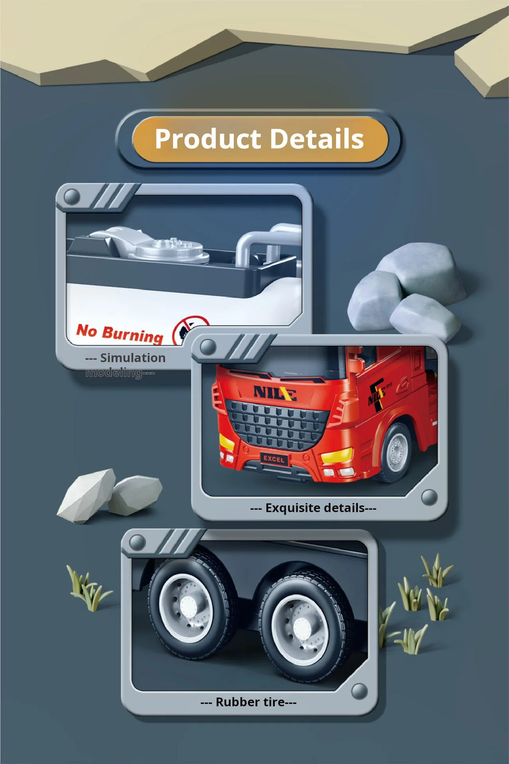 1/50 Simulation Alloy Head Diecasts Toy Engineering Vehicle Toy Excavator Crane Model Truck Car Toys for Boys Gifts Home Decor