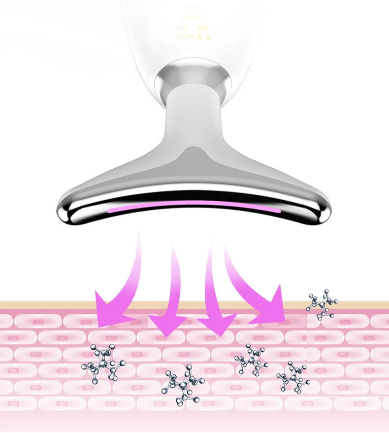 7 Colors LED Neck Face Massager Face Sculpting Tool Skin Rejuvenation Device Facial Lifting Beauty Machine Skin Care Instrument