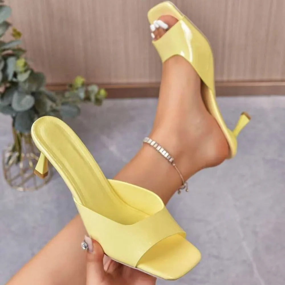 Fashion Fish Mouth Slippers Summer Comfort Dress Shoes Sexy Open Toe Stiletto Sandals Elegant Office Women High Heels