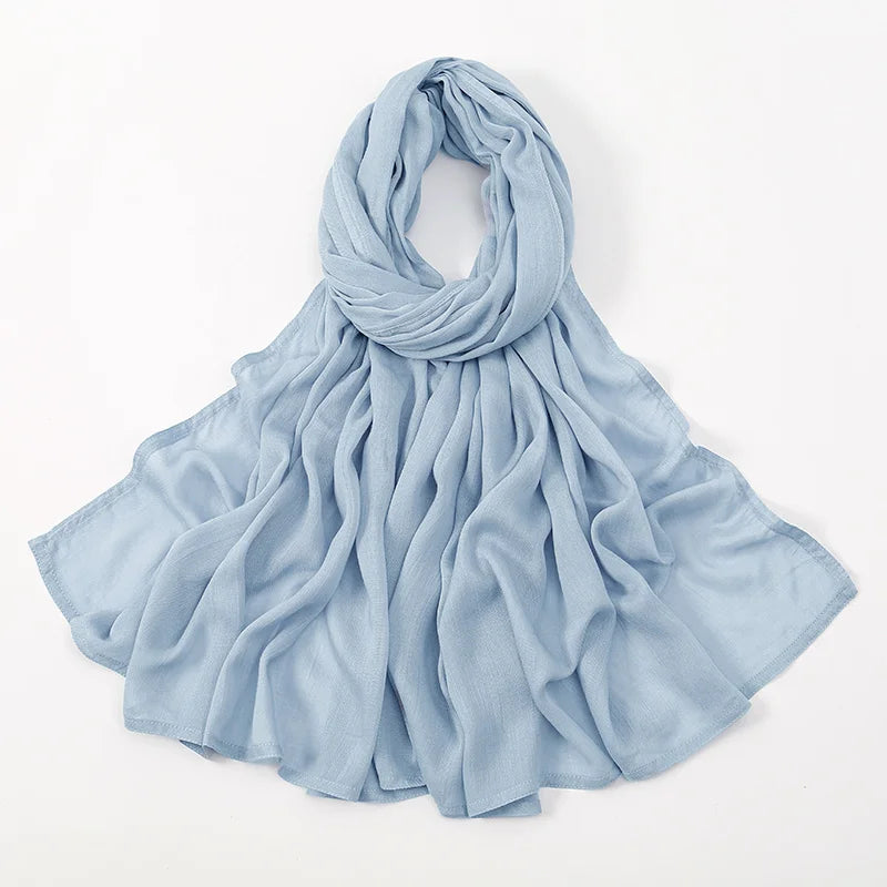 New Muslim Hijabs for Women Scarf Thin Plain Shawls Femme Musulman Soft Viscose Rayon Headscarf Islamic Turban Headband 190x85cm