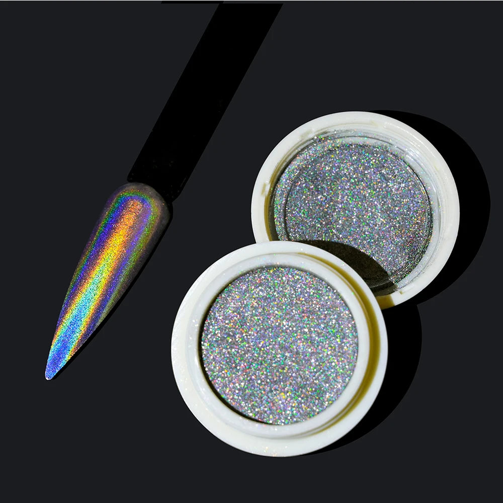Pearl White Nails Glitter Aurora - Hailey Bieber Nails Moonlight Powders Fritillary Shell Mirror Pigment Nail Decoration