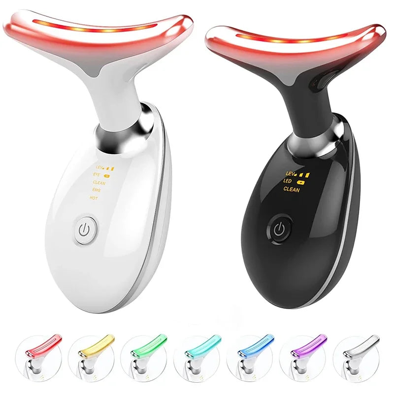 7 Colors Face Neck Massager Facial Lifting Device Skin Tightening Anti Wrinkle Vibration Machine Daily Skin Care Beauty Tools