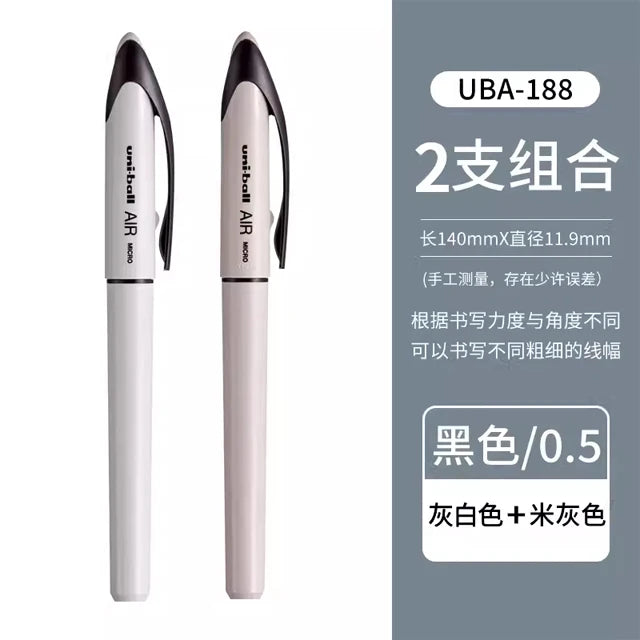 Japan Uniball Gel Pen AIR Straight Liquid Signature Pen UBA-188 Black Technology 0.5/0.7mm Free Writing School Supplies