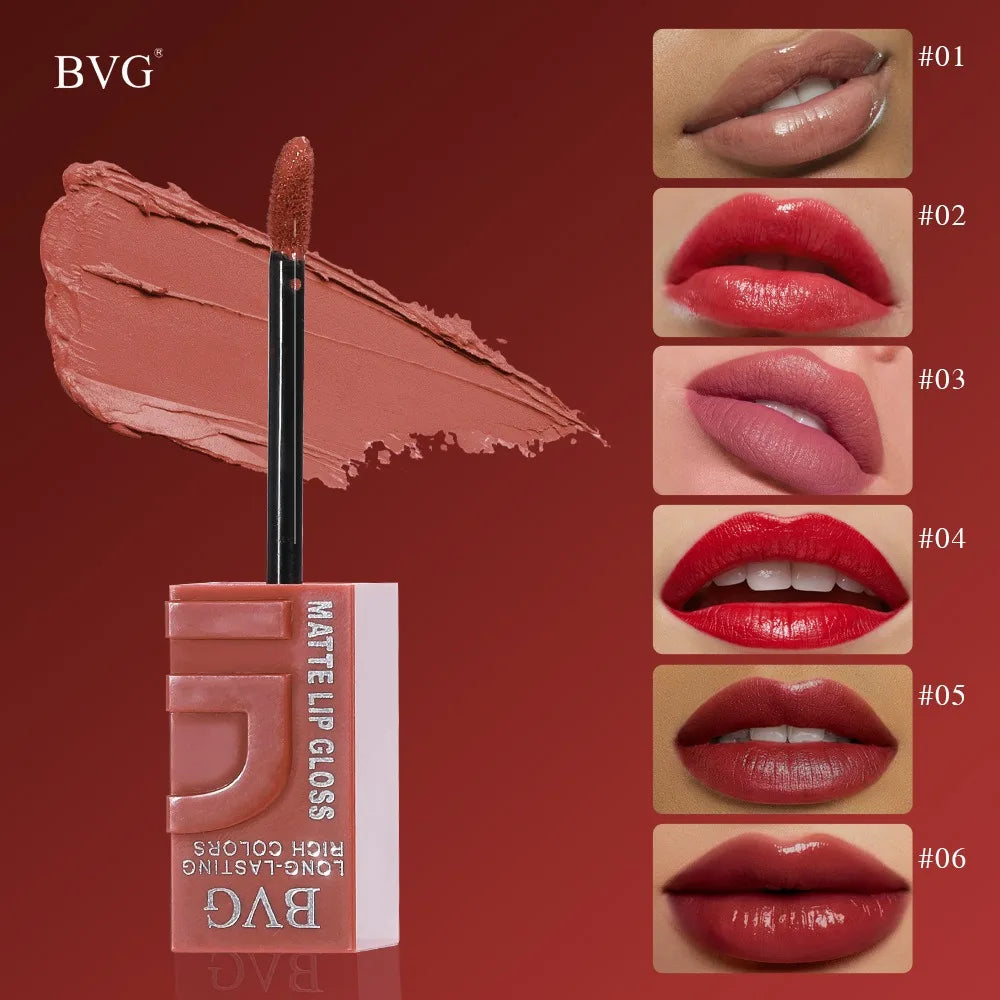 High-End Multi-Color Matte Lip Gloss Long-Lasting Non-Greasy Liquid Lipstick Rich Warm Colors Fading Liquid Makeup