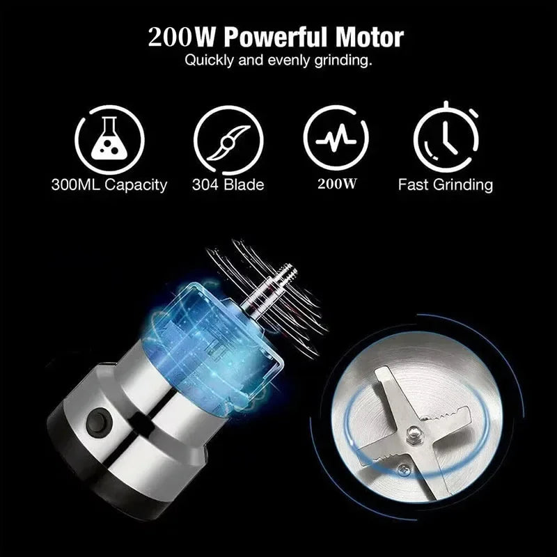 Kitchen Multifunctional 4 Blade Grain Grinder Coffee Chopping Home Electric Coffee Grinder Nut Bean Flavor Blender