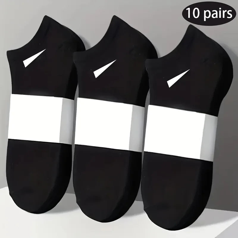 10/20 Pairs Men Women's Low-Cut Ankle Socks - Soft Lightweight Breathable No-Show Athletic Socks for Sports & Casual Wear, Soli