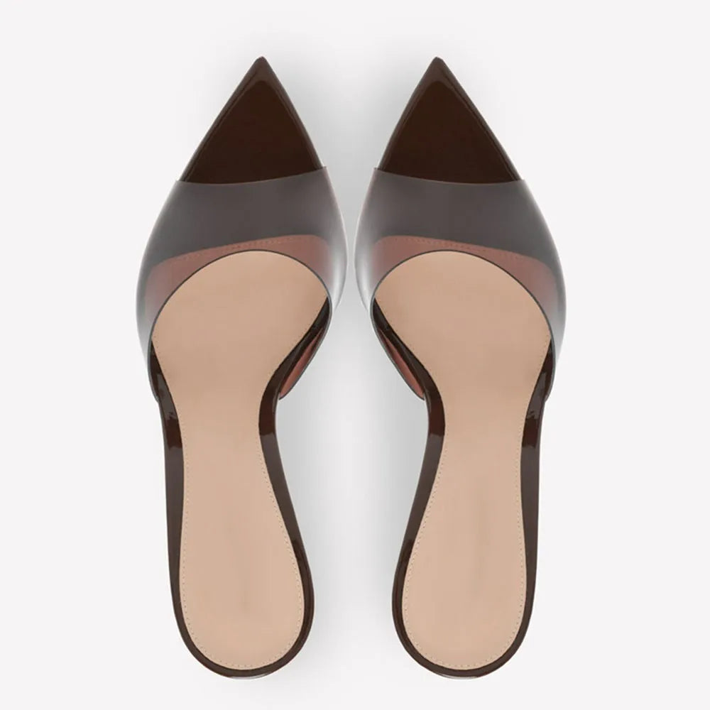 2026 Peep Toe Sexy Summer Women's Mules Pump Sandals Elegant Chic Super Thin High Heels Office Lady Party Shoes Slipper Sandals