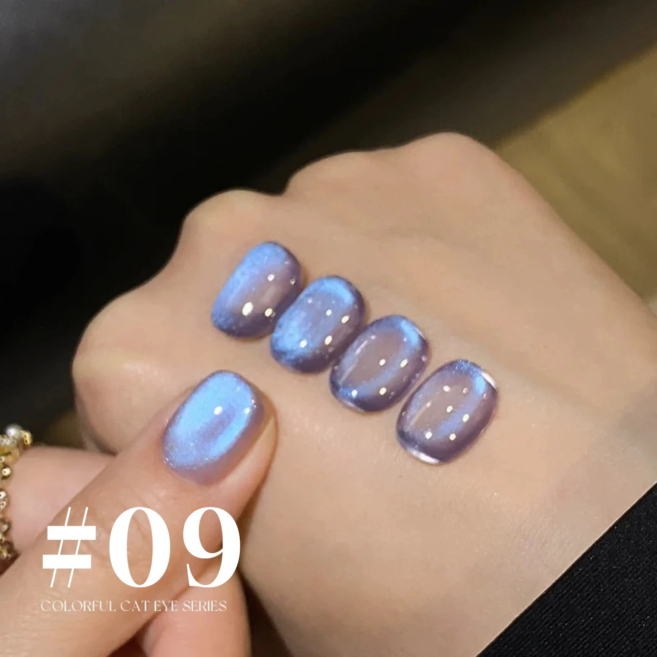 12ML 1-6PCS Summer And Autumn Island Glass Bead Magnet Cat Eye Gel Nail Polish Blue Nails Nail Art Nail Supplies