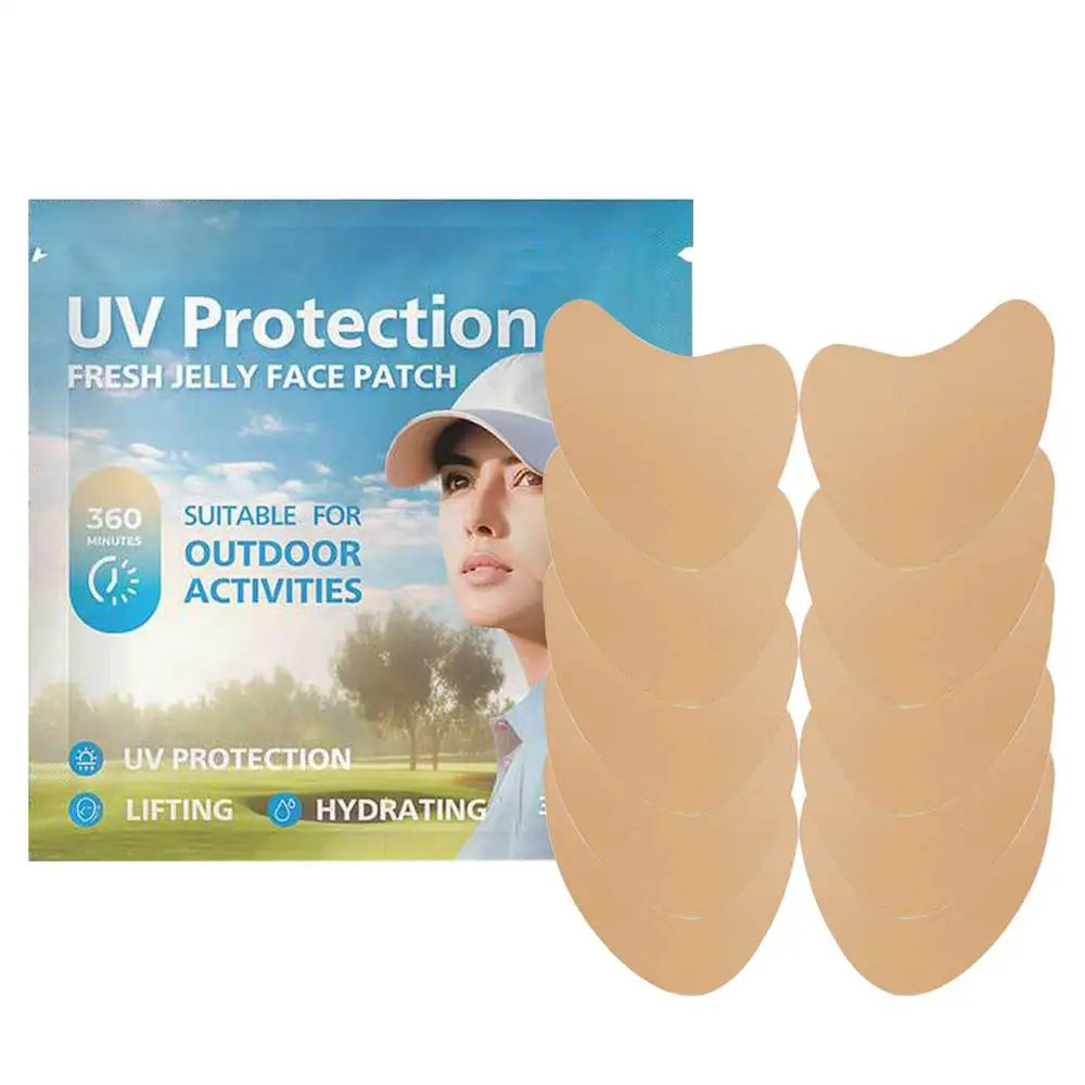5 pair Golf Sunscreen Face Patches Anti-Sweat Moisturizing Sun Protection Stickers UV Facial Patch for Summer Outdoor Activities