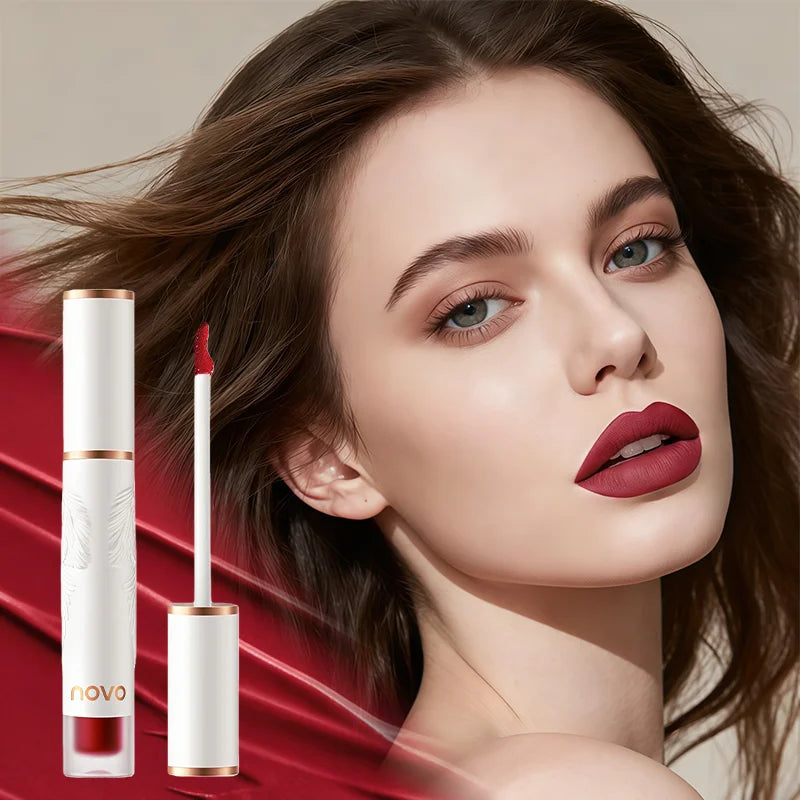 Matte Liquid Lipstick Makeup, Waterproof Non-fading Non-stick Cup, Smooth Misty Finish for Fuller Lips, Rich Color Rendering
