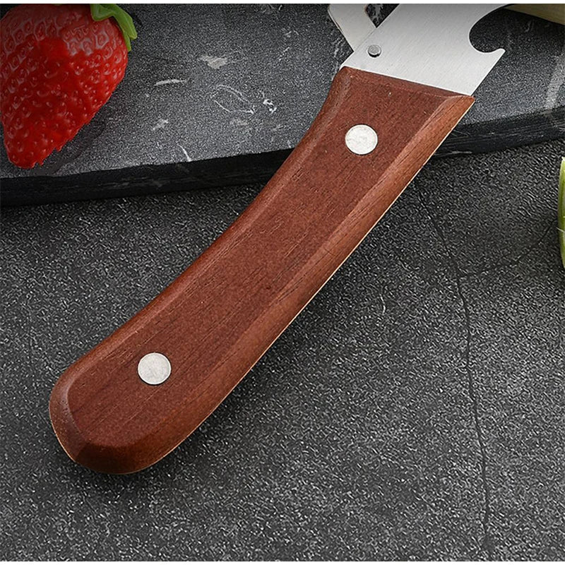 Multipurpose Vegetable Peeler Stainless Steel Kitchen Tool Wooden Handle Cutter For Scallion Potato Fruit Asparagus Winter Melon