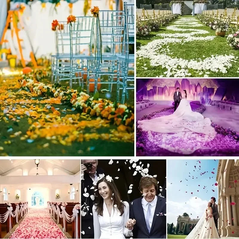 1000Pcs Top Colorful Artificial Fake Rose Petals Red White Gold Roses Petal Flowers Romantic Wedding Party Valentine Decor