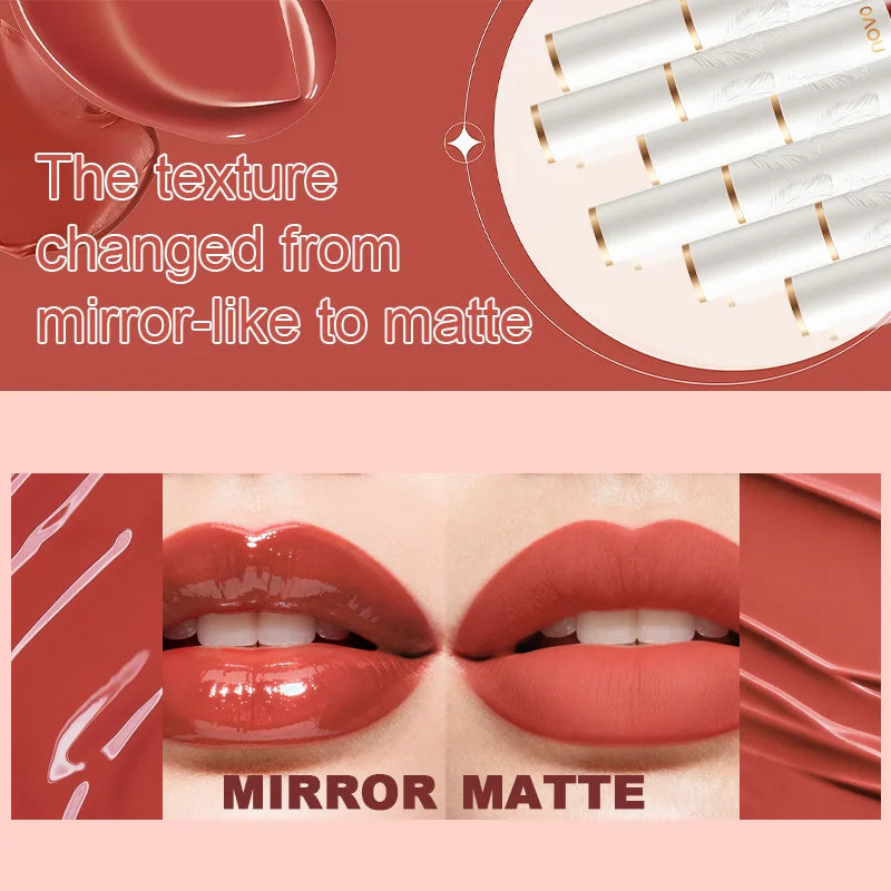 Matte Liquid Lipstick Makeup, Waterproof Non-fading Non-stick Cup, Smooth Misty Finish for Fuller Lips, Rich Color Rendering