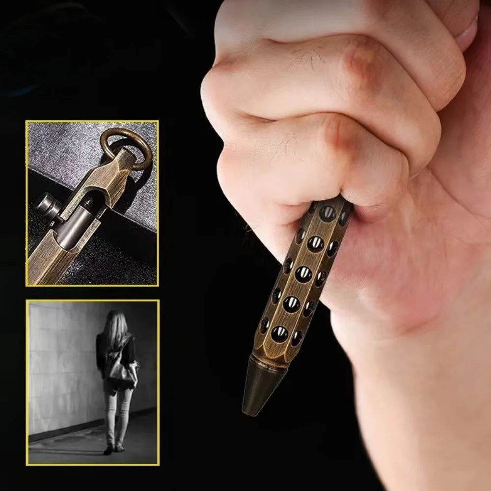 Retro Brass Pen Bolt Action Signature Ballpoint Pen for Business Christmas Birthday School Student Office Stationery
