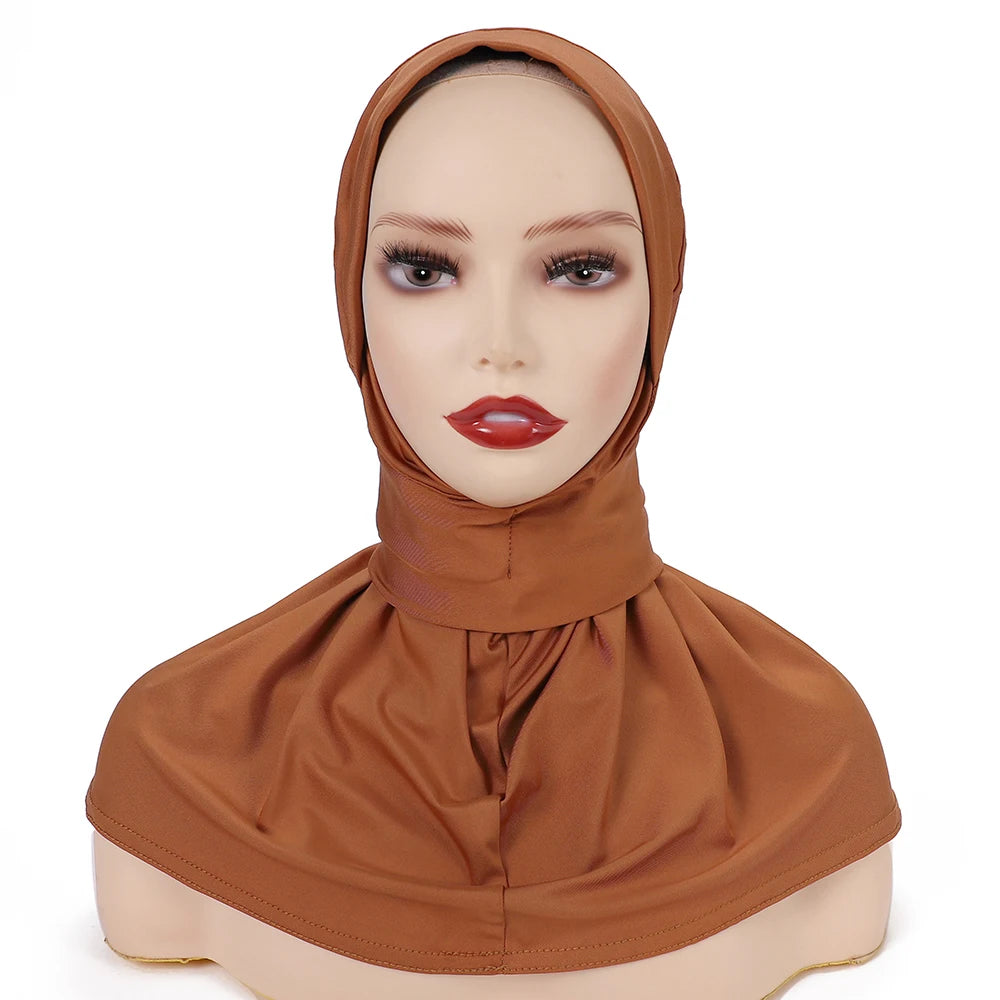 New Instant Hijab for Muslim Women Full Cover Headwraps Scarf Islam Turban Caps Ready to Wear Snap Undercap Hijab