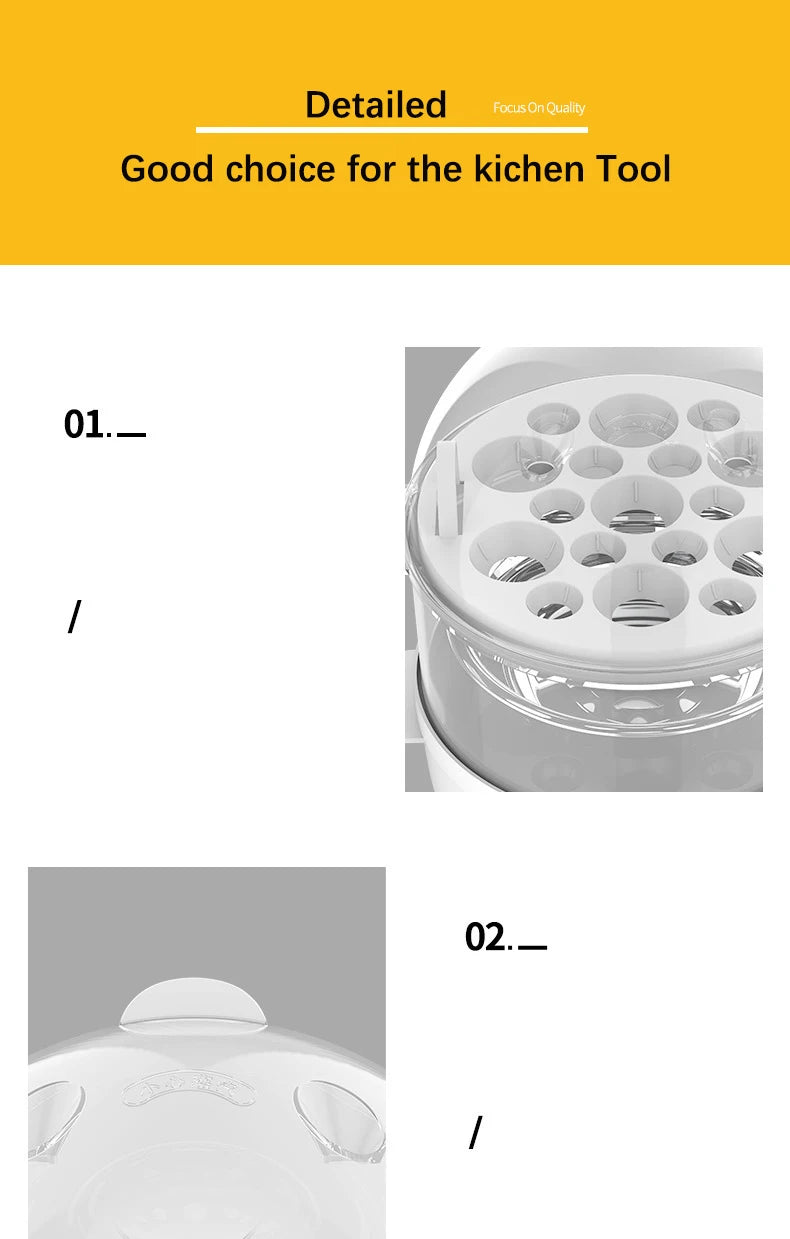 Multifunction Electric Egg Cooker Double Layers Egg Boiler Corn Milk Rapid Breakfast Cooking Egg Steamer Appliances Kitchen