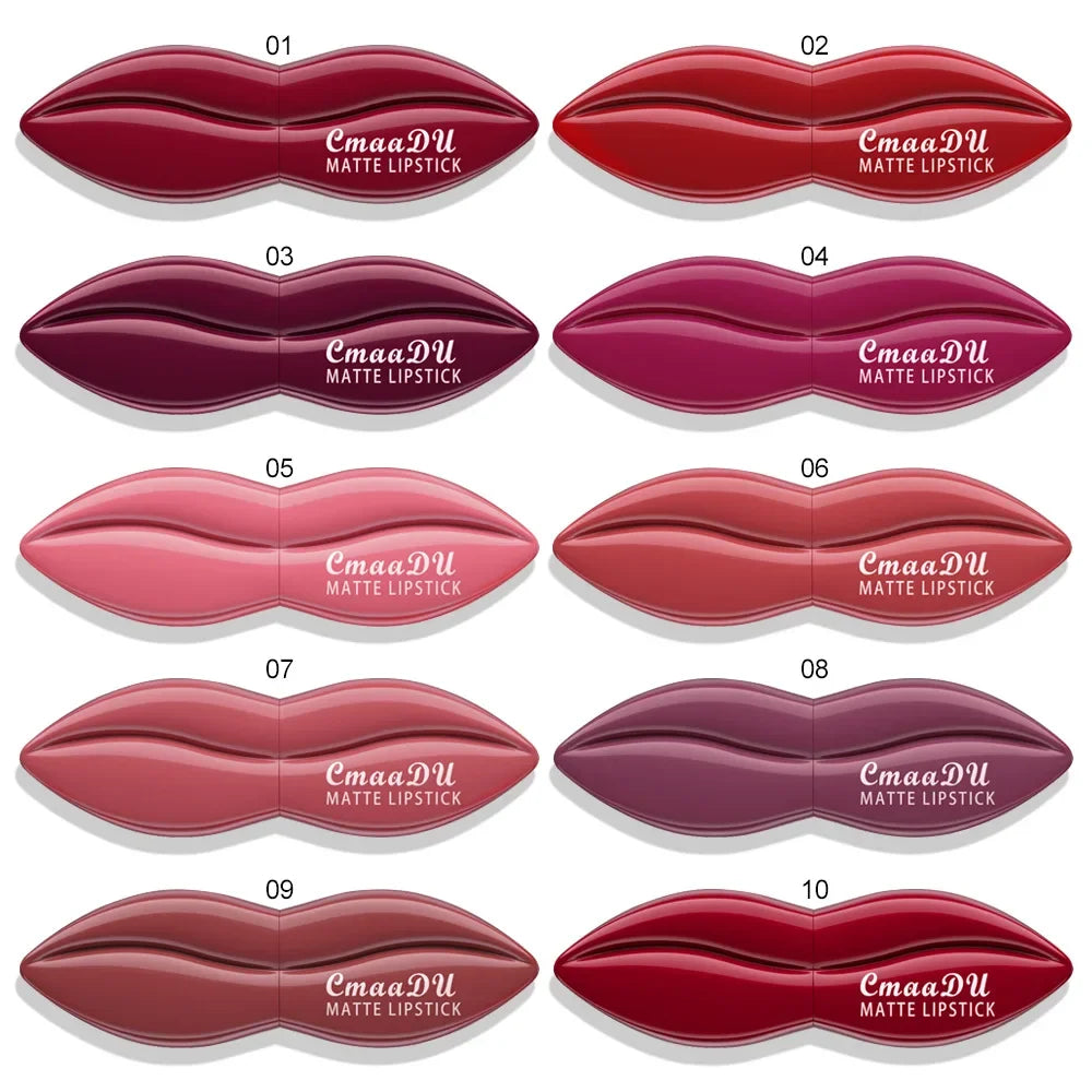 Natural Smooth Matte Waterproof Velvet Nude Lipstick Sexy Red Brown Lip Stick Pigments Makeup Lipgloss Long Lasting Profissional