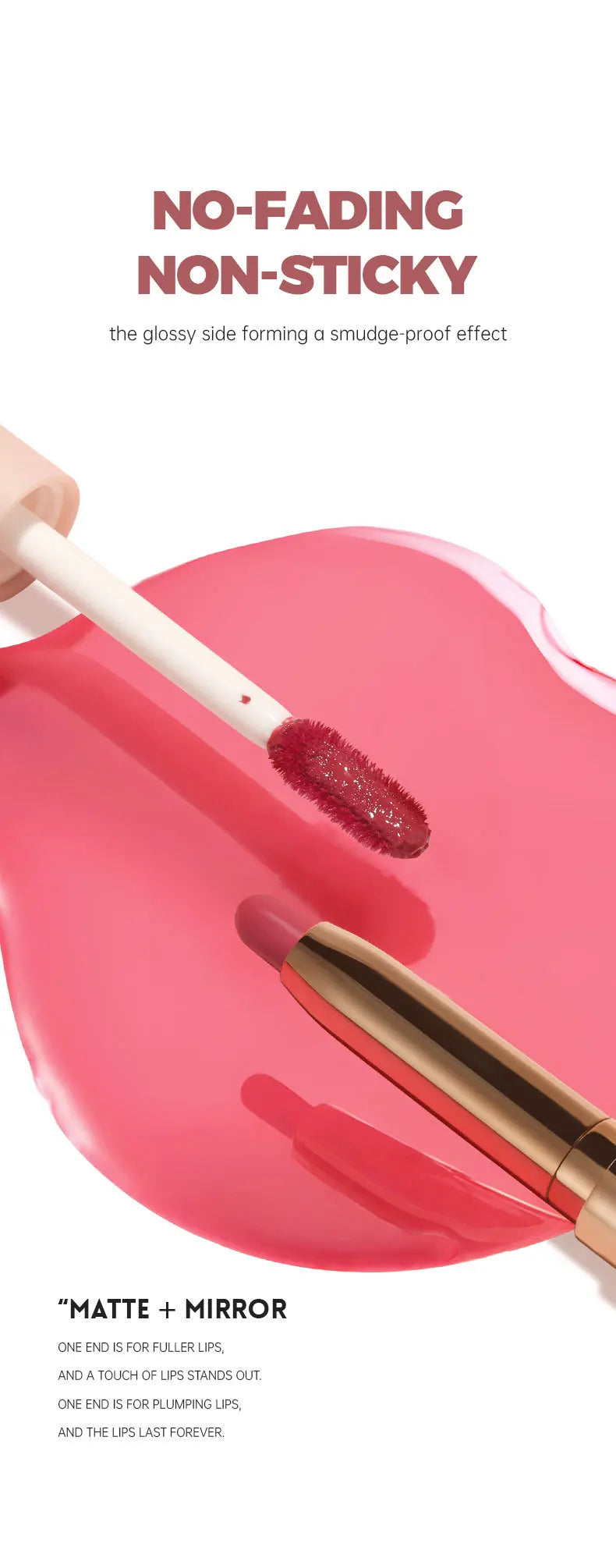 10-Color Double-Headed Lipstick Lip Gloss Moisturizing and Durable Matte Lip Gloss Color-Producing Liquid Lipstick For Makeup