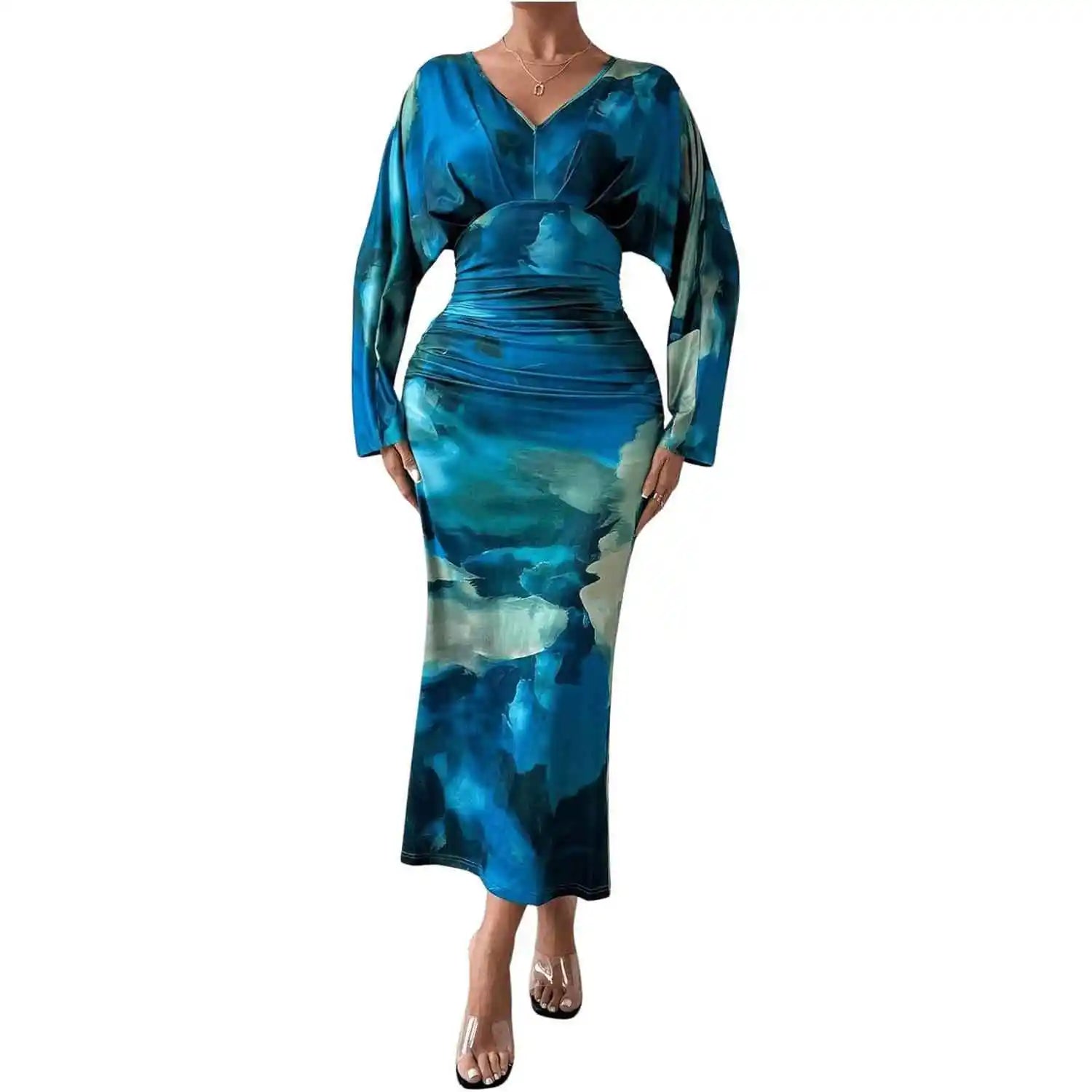 Women's Long Sleeve Dress European Style Batwing Sleeve Other Fabric Ladies Fashion Citywalk Dress Winter Collection