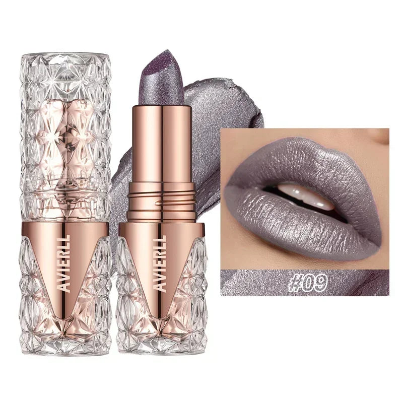 10 Colors 3 in 1 Pearlescent Lipstick Long Lasting Moisturizing Sparkling Quicksand Gold Lip Gloss Pearl Shimmer Sexy Lip Makeup