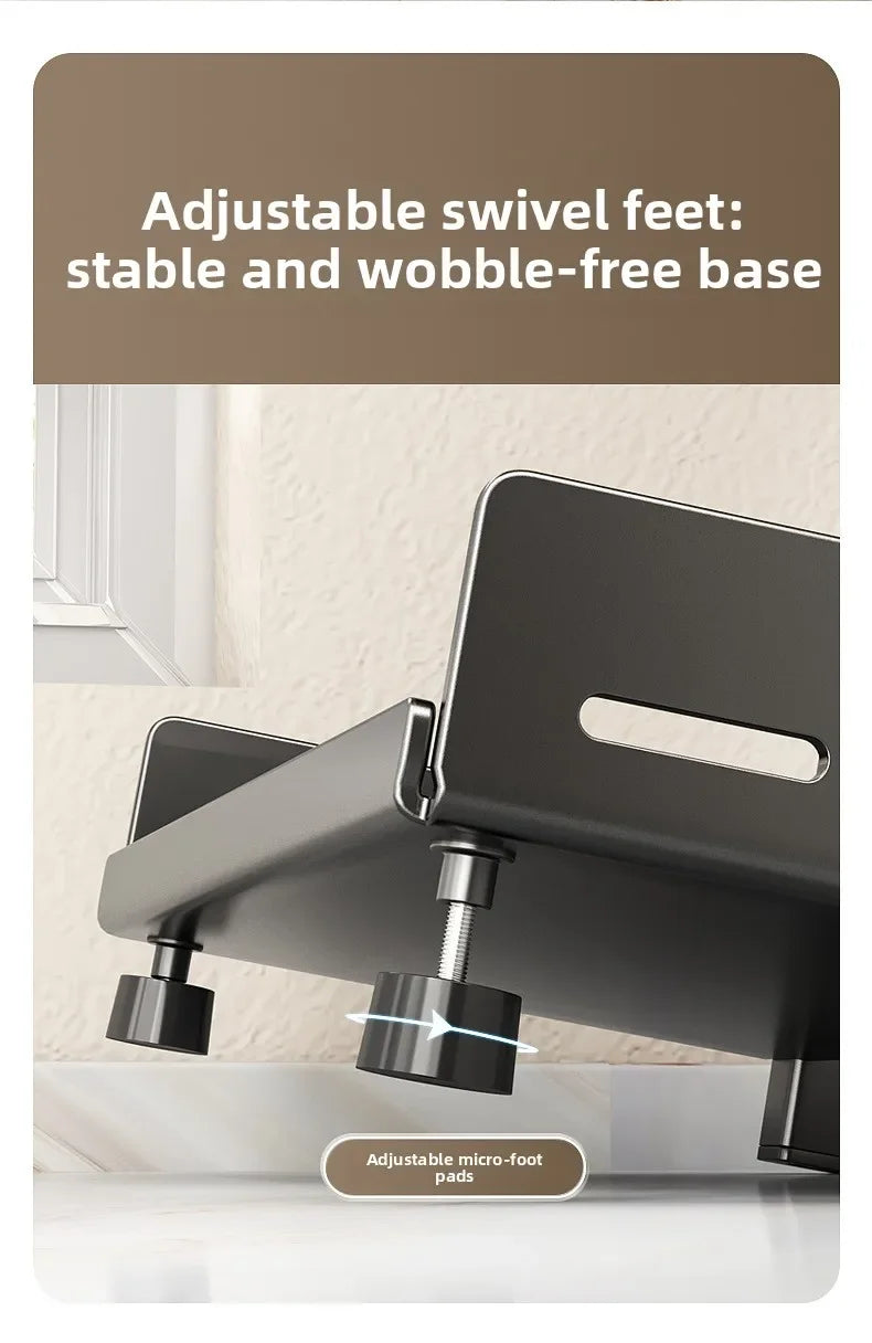 Kitchen Countertop Organizer Rack with Adjustable Feet Knife Storage and Removable Shelves for Cooking Essentials Use