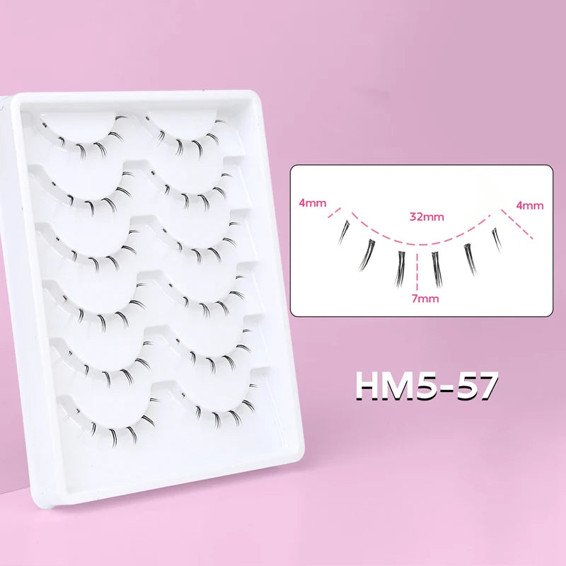 10Pairs Lower Eyelashes Pack Under Eye Lashes Soft Lower Eyelashes 100% Handmade Clear Band Manga Bottom Lashes Makeup Tools