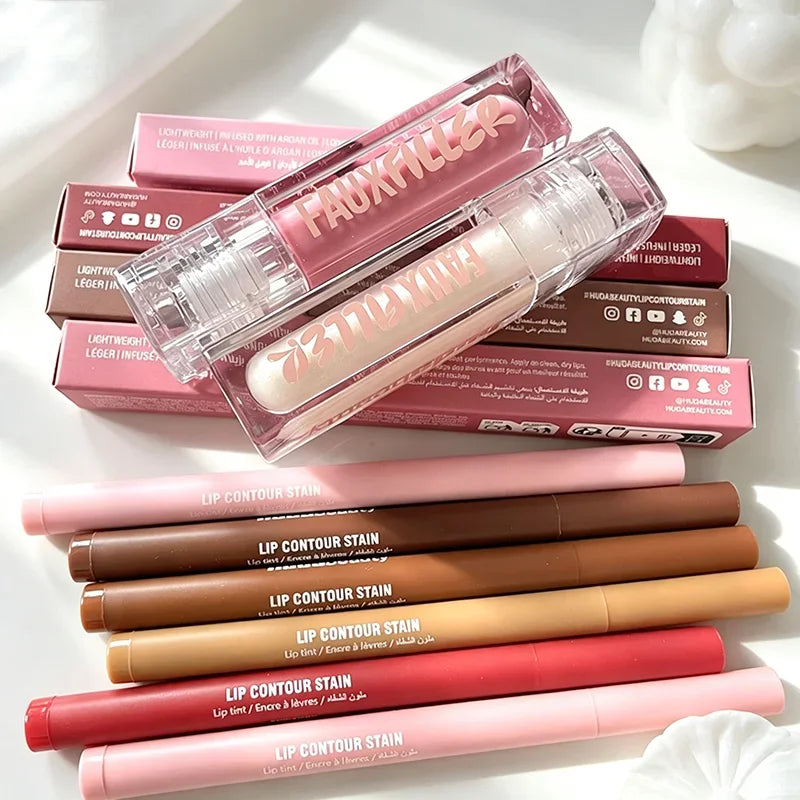 ROD Lipstick Makeup Non-Sticky Lip Gloss Hydrating Crystal Clear Lip Oil Plumping Moisturize Tinted Lipstick Natural Lip Makeup