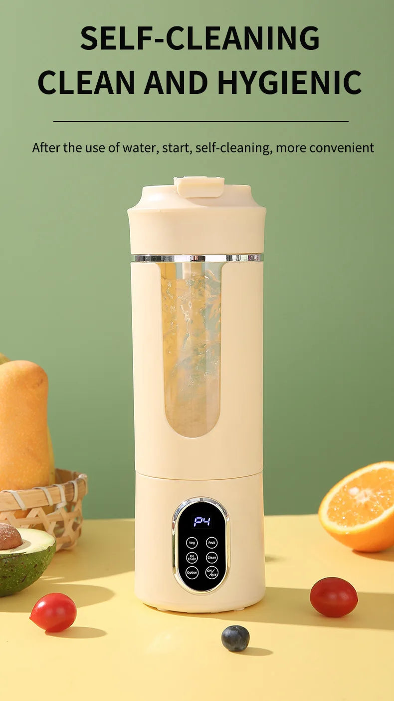 HOMEFISH Portable Rechargeable Compact Juice Cup Multi-functional Blender for Students - On-the-Go Fresh Juice Maker
