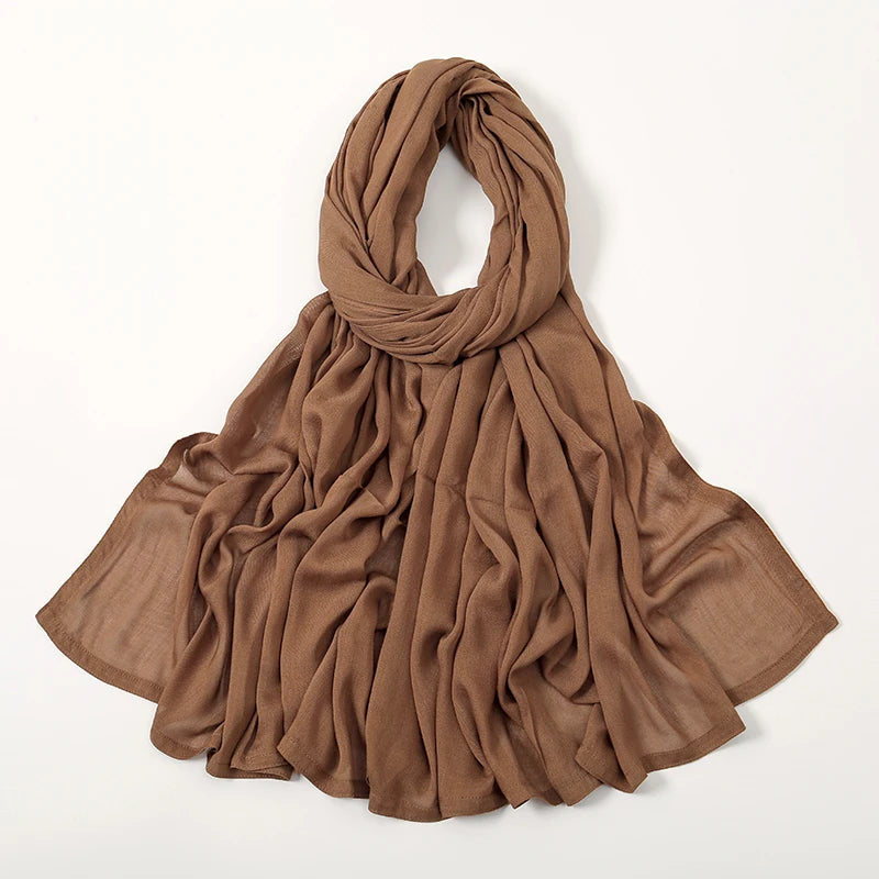 New Muslim Hijabs for Women Scarf Thin Plain Shawls Femme Musulman Soft Viscose Rayon Headscarf Islamic Turban Headband 190x85cm