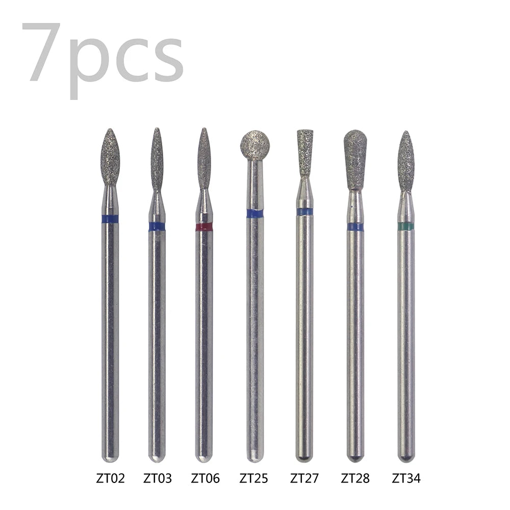 Diamond Nail Drill Bits, 3/32 Inch Cuticle Bit for Nail Drill,Drill Nails Manicure Pedicure Remover Tools for Acrylic Gel Nails