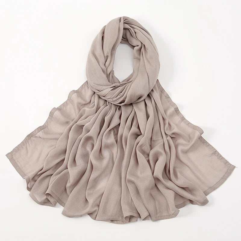 New Muslim Hijabs for Women Scarf Thin Plain Shawls Femme Musulman Soft Viscose Rayon Headscarf Islamic Turban Headband 190x85cm