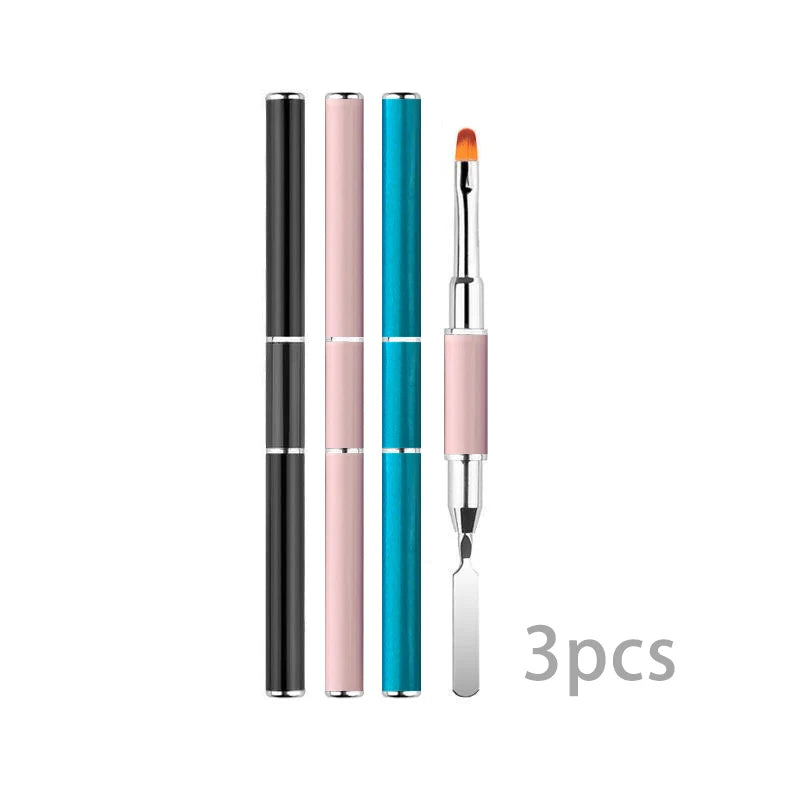 Gel Brush & Picker, 2 IN 1 Design Nail Brush and Spatula,Gel Nail Brush Tool for Acrylic Nails Extension Gel