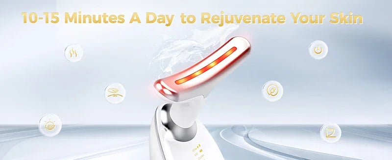 7 Colors Face Neck Massager Facial Lifting Device Skin Tightening Anti Wrinkle Vibration Machine Daily Skin Care Beauty Tools
